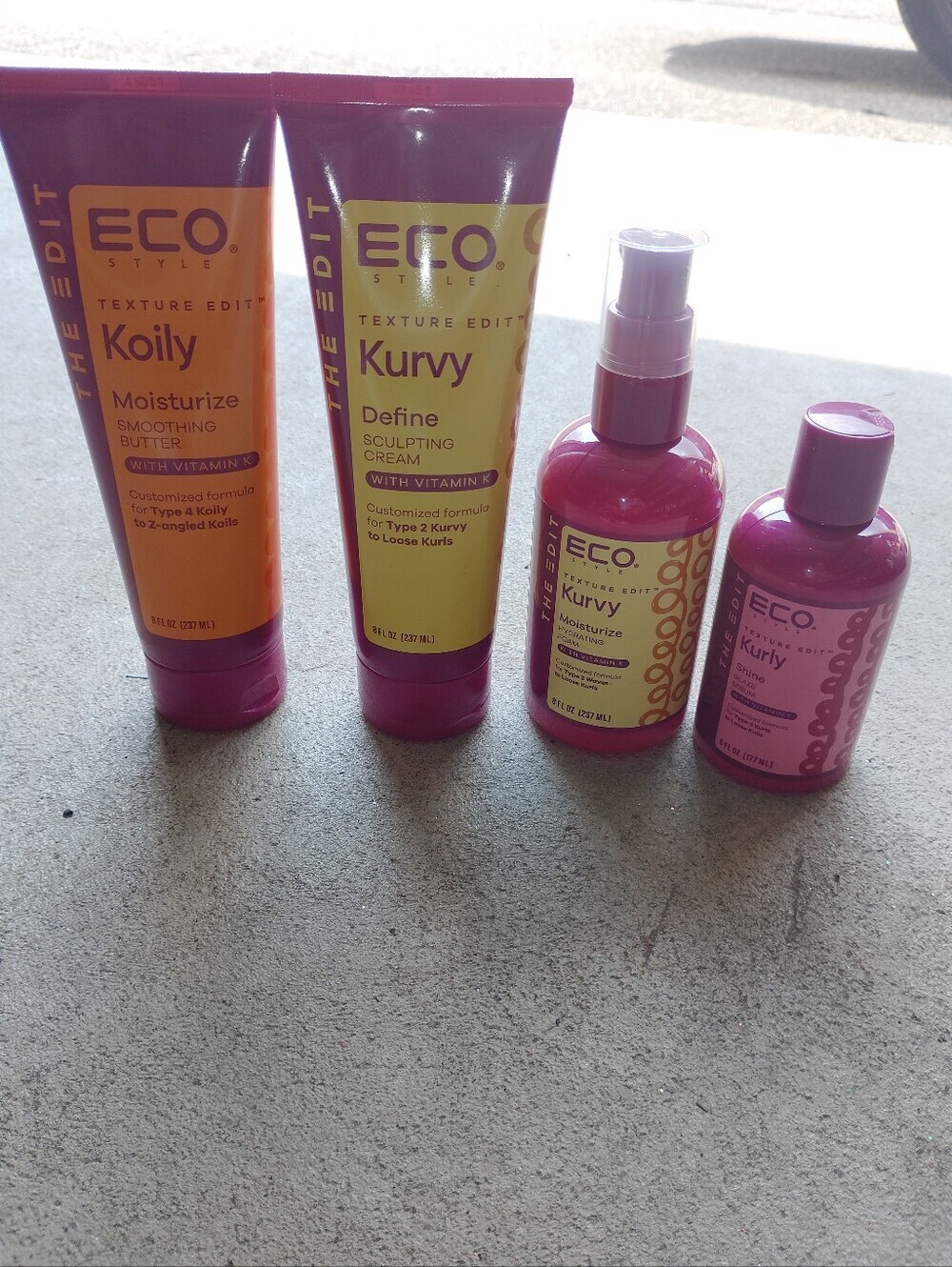 Kurvy Pink Moisturize & Define Hair Care Set Curly Hair African American Hair